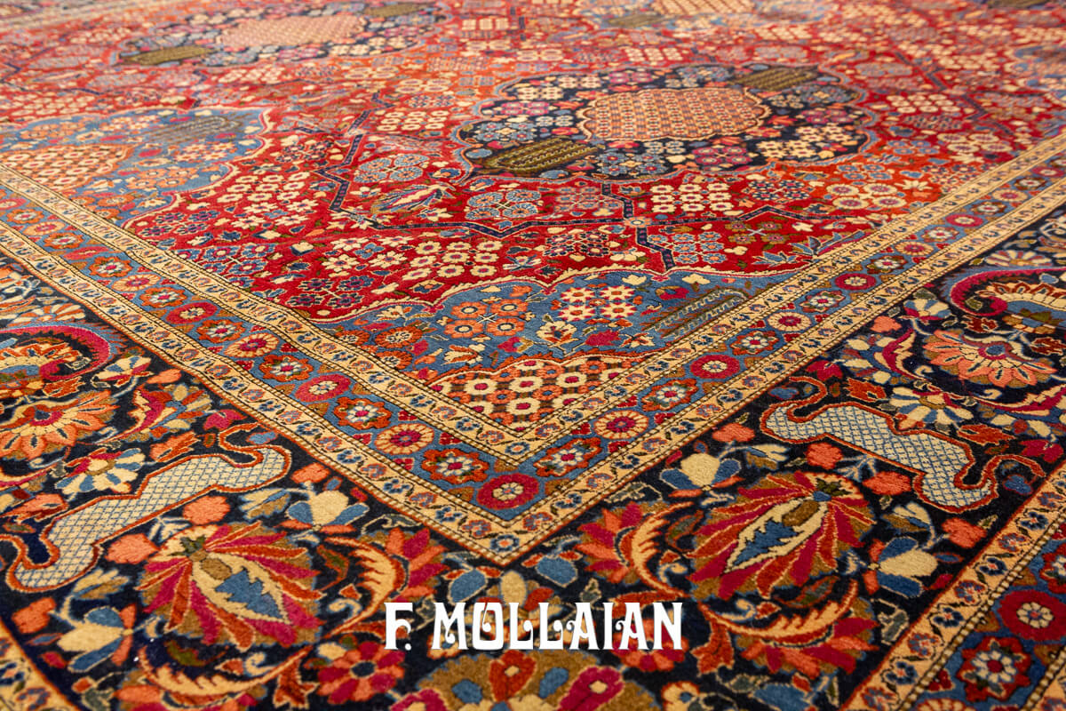 Kashan Dabir Carpet Red Color n°:73937356