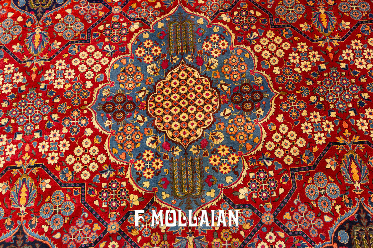 Kashan Dabir Carpet Red Color n°:73937356