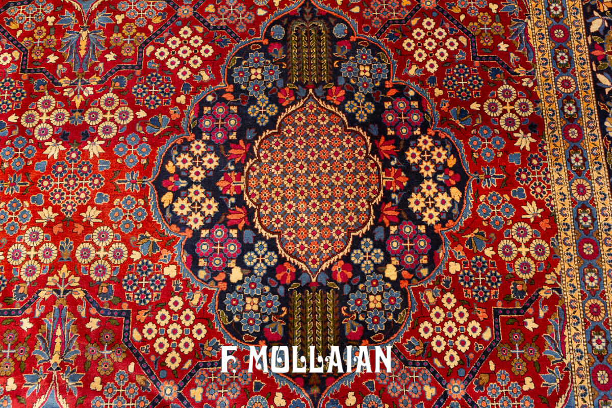 Kashan Dabir Carpet Red Color n°:73937356