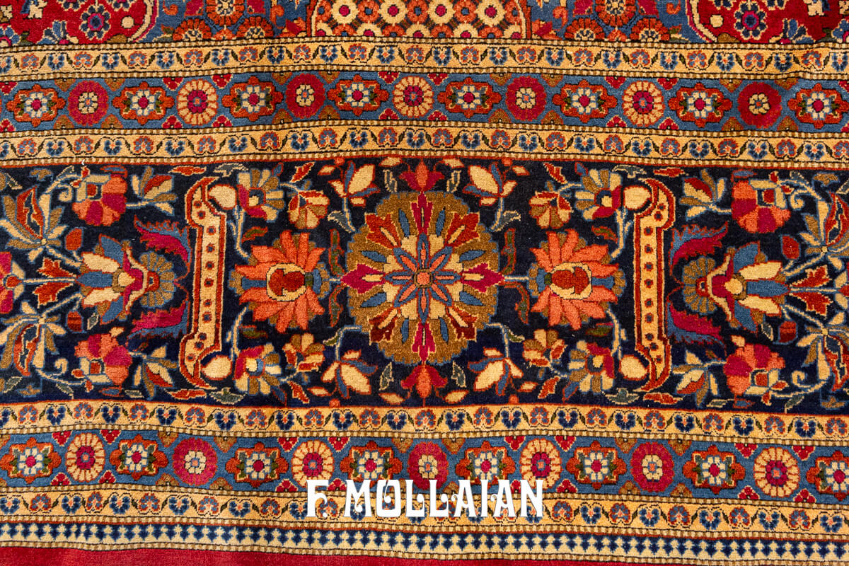 Kashan Dabir Carpet Red Color n°:73937356