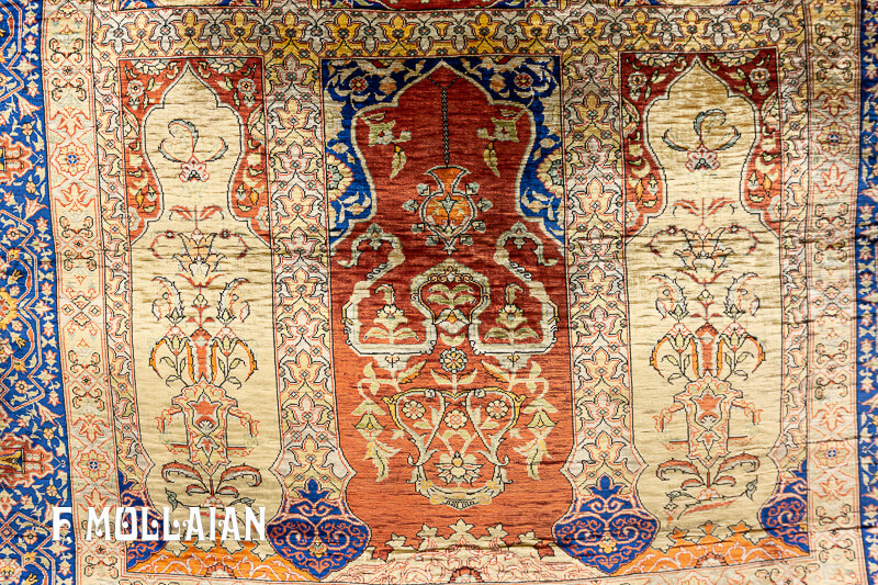 Antique Turkish Silk Hereke Rug n°:80580152