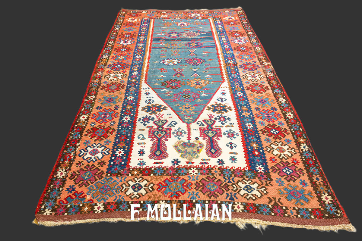 Kilim Orientale Turco Erzurum Con Filo di Metallo n°:852752