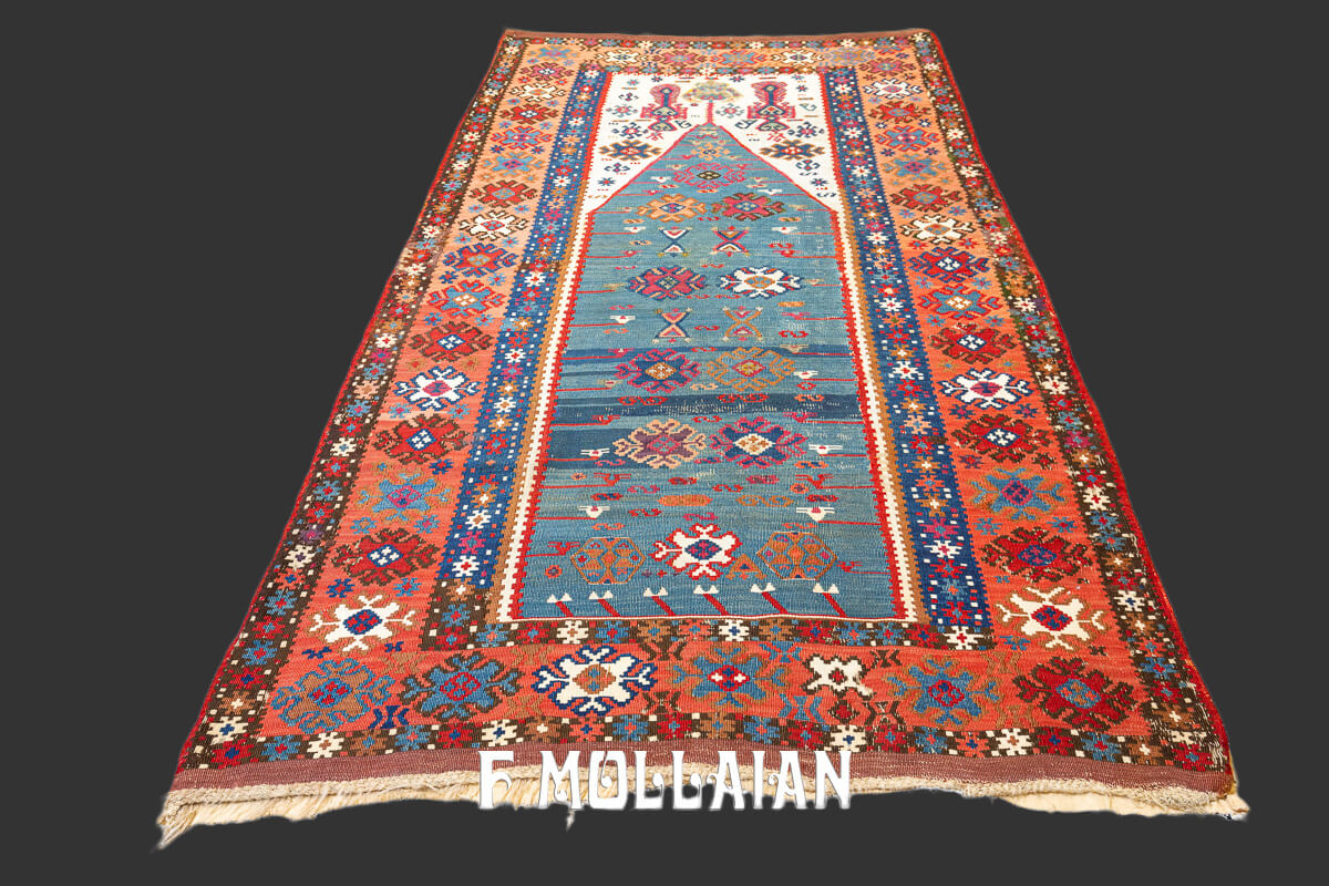 Kilim Orientale Turco Erzurum Con Filo di Metallo n°:852752