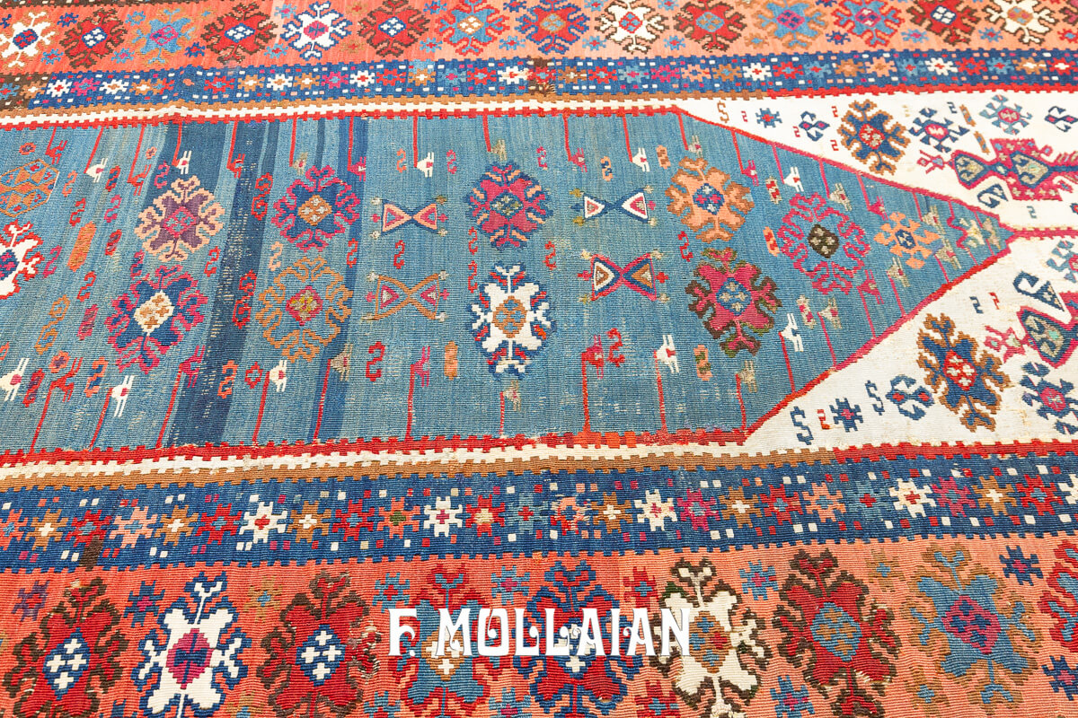 Kilim Orientale Turco Erzurum Con Filo di Metallo n°:852752