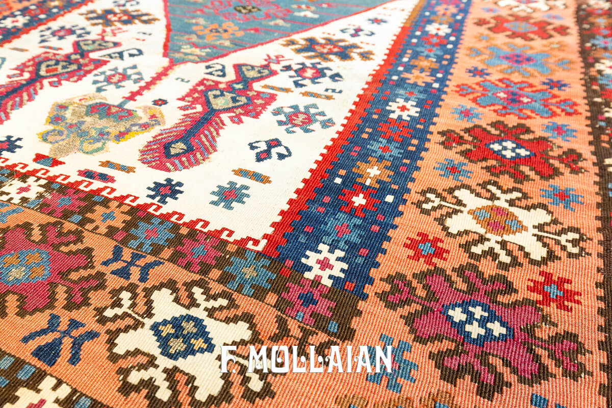 Kilim Orientale Turco Erzurum Con Filo di Metallo n°:852752