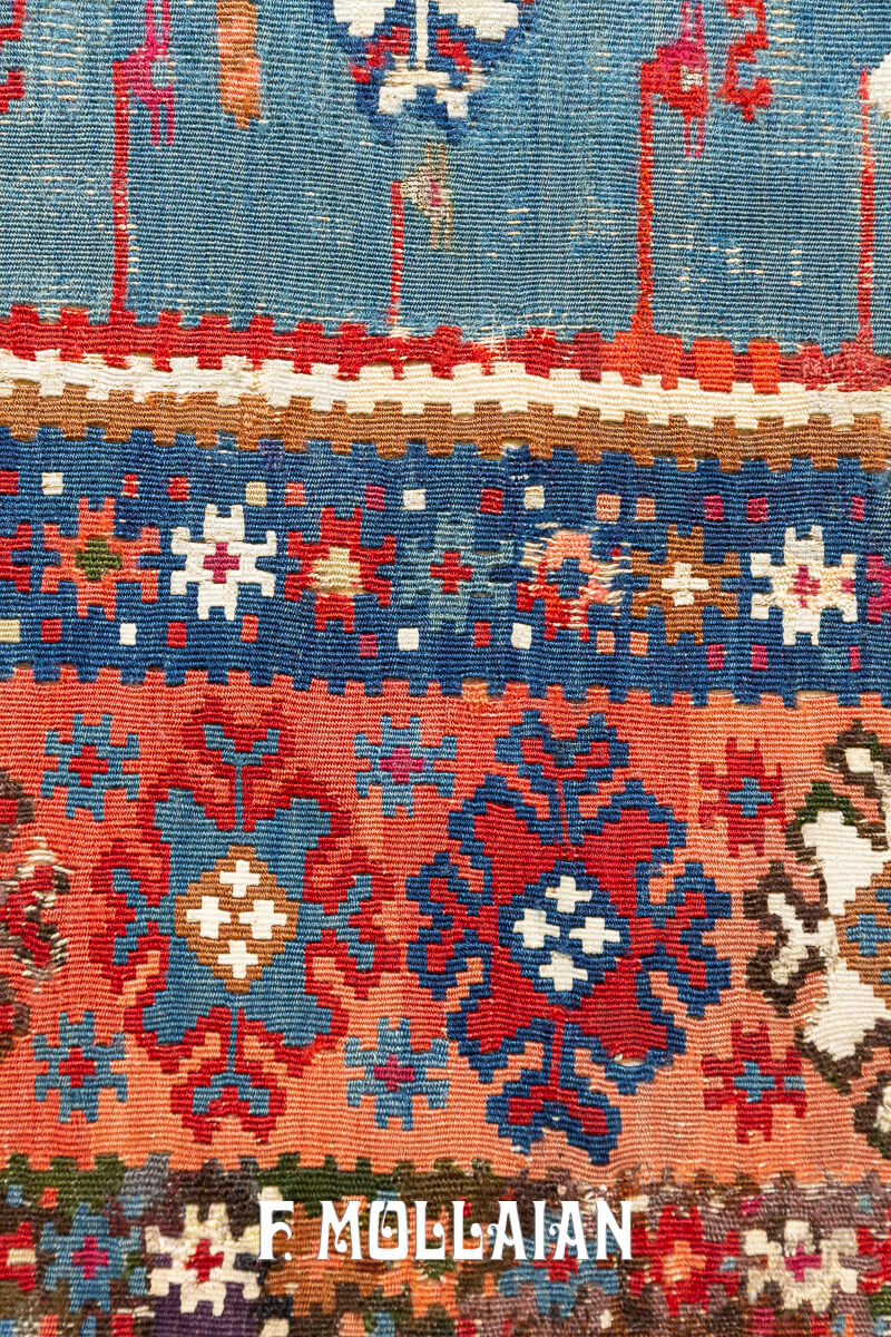 Kilim Orientale Turco Erzurum Con Filo di Metallo n°:852752