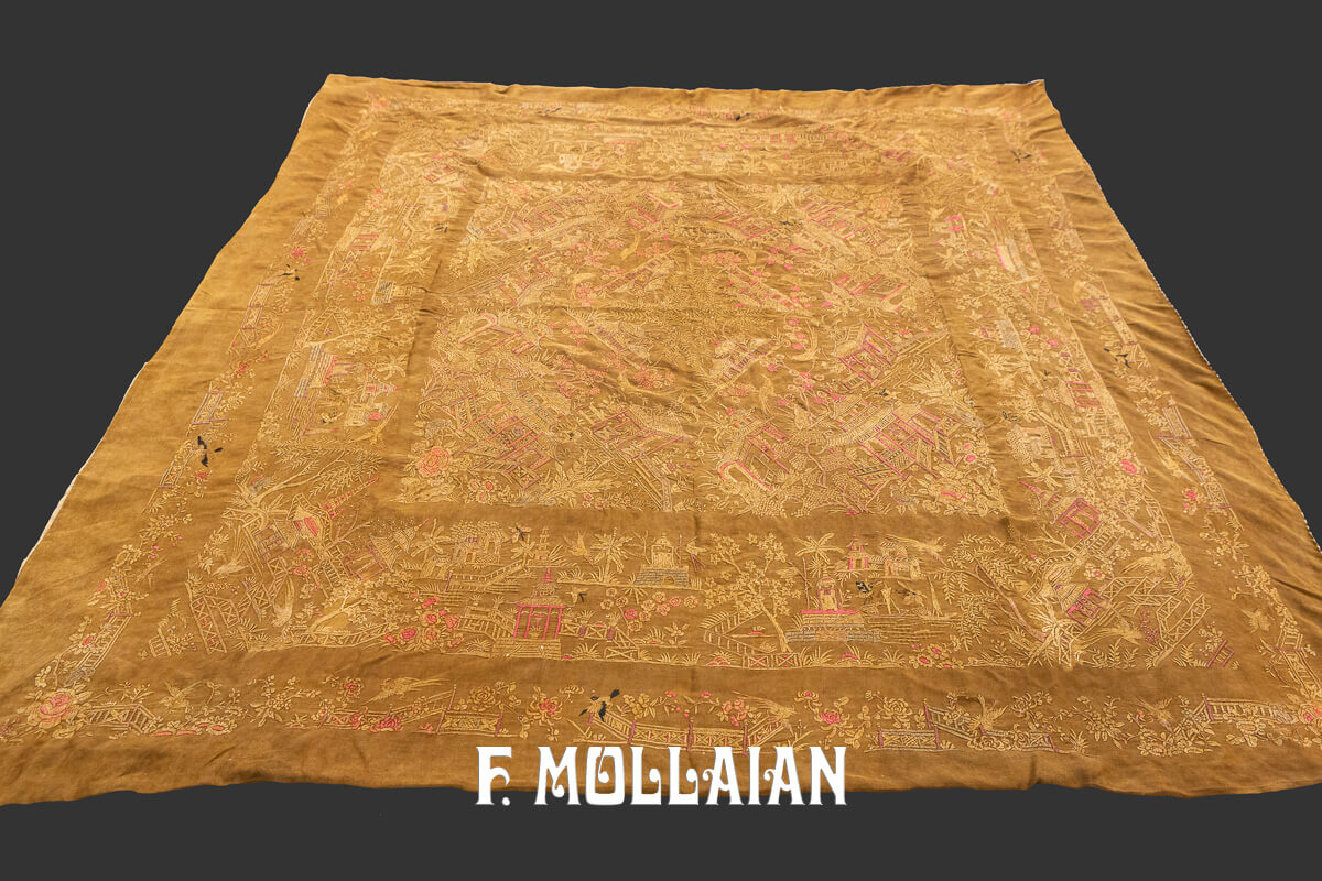 Semi Antique Silk & Metal Chines Textile n°:97484586