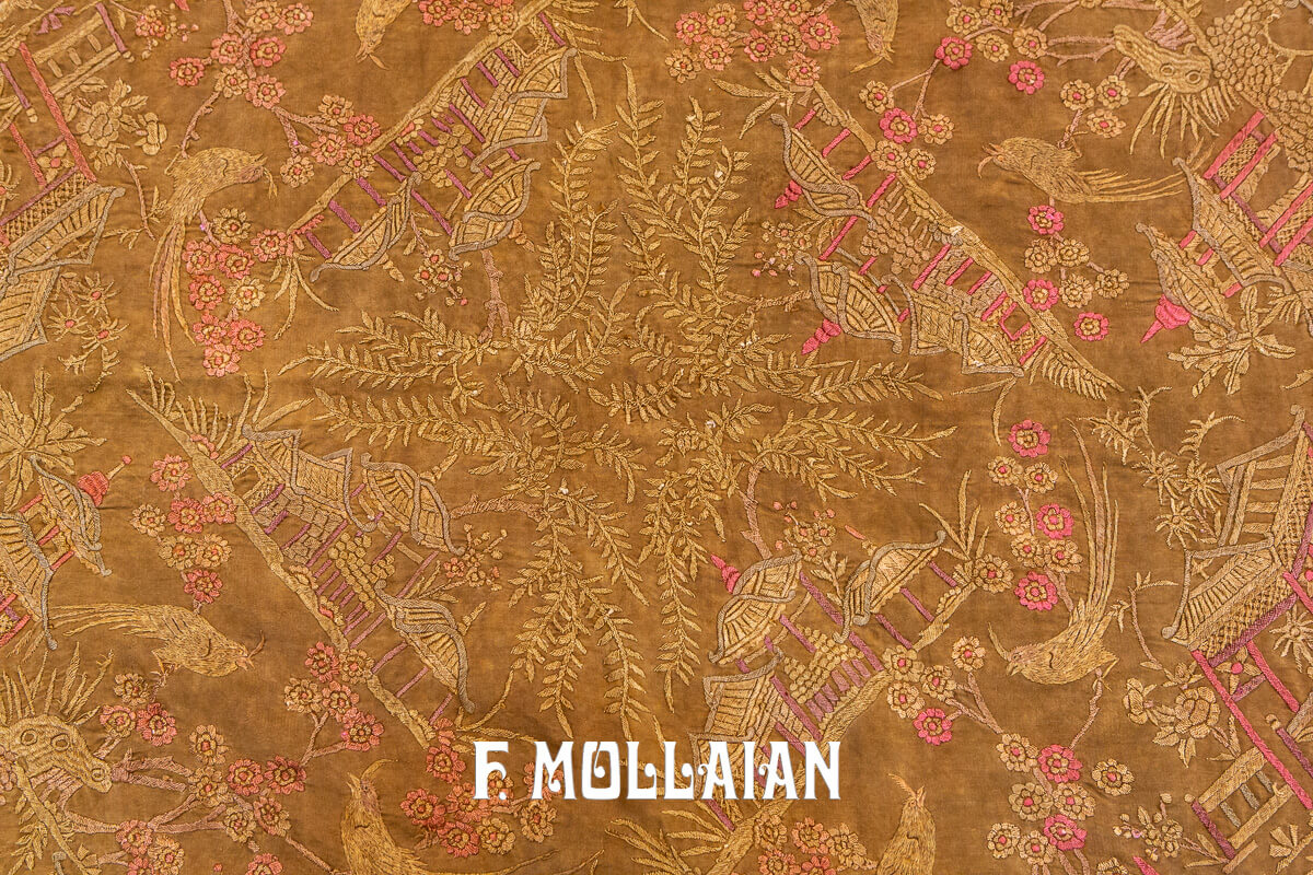 Semi Antique Silk & Metal Chines Textile n°:97484586