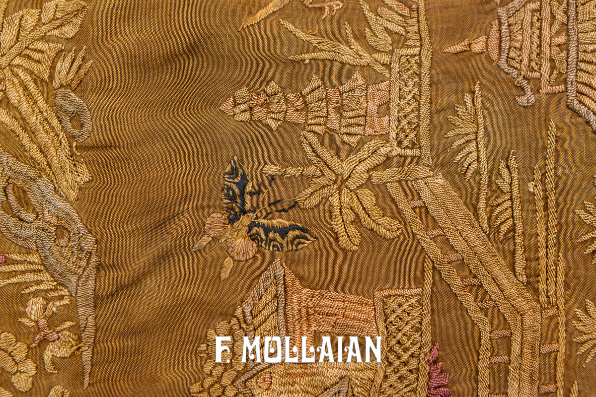Semi Antique Silk & Metal Chines Textile n°:97484586
