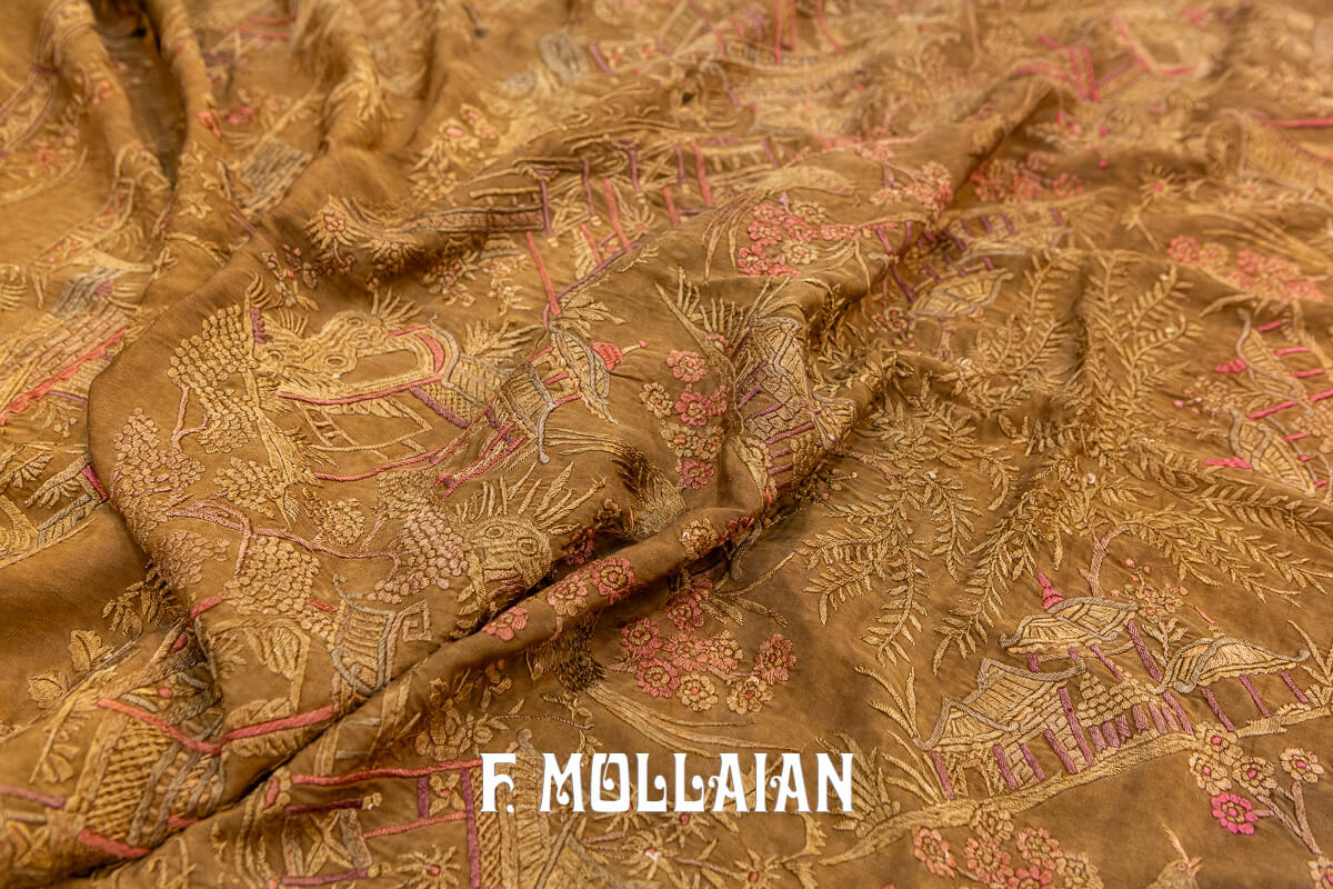 Semi Antique Silk & Metal Chines Textile n°:97484586
