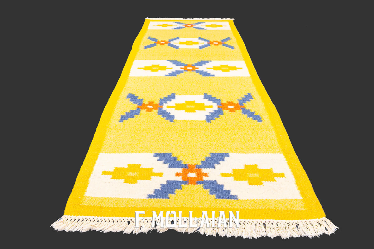 Kilim Svedese (Rollakan) Lana Giallo n°:102256