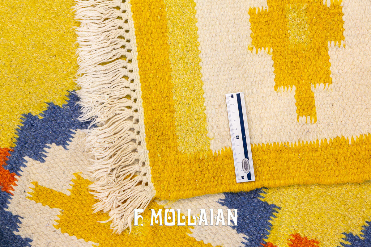 Kilim Svedese (Rollakan) Lana Giallo n°:102256