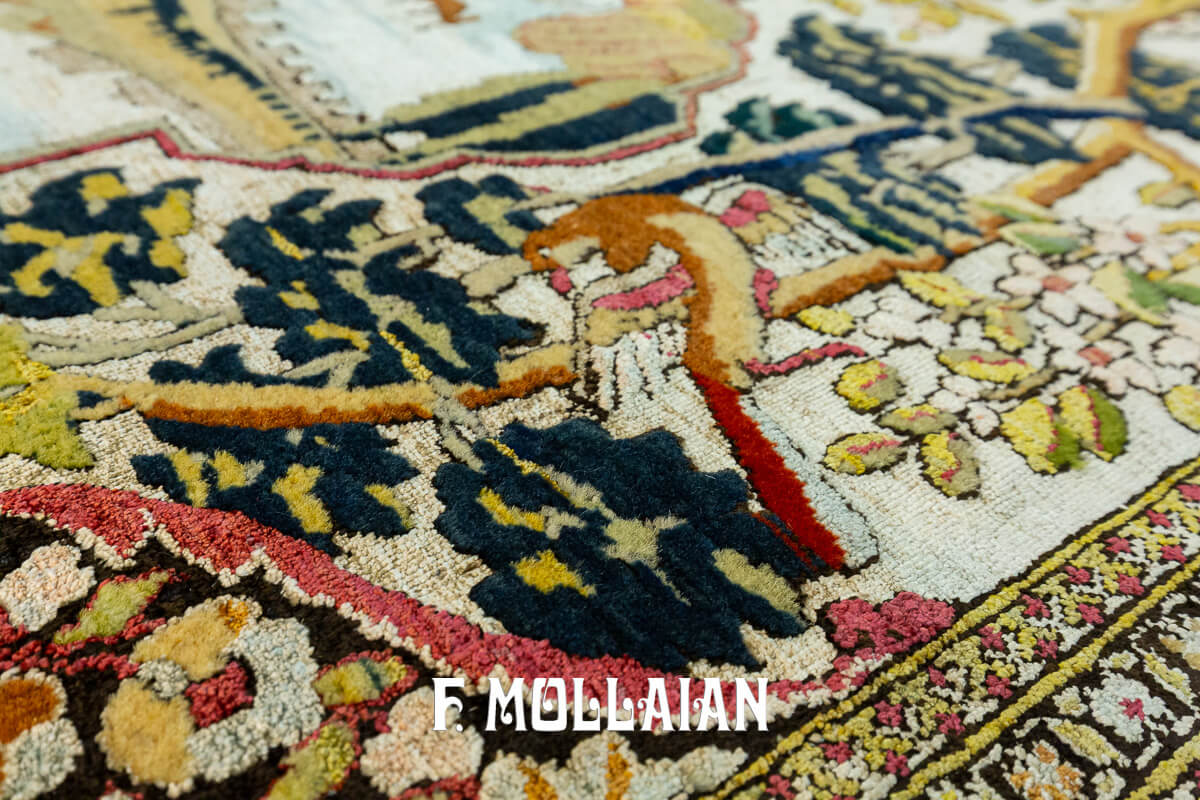 Tappeto Isfahan Souf Figurativo in Seta misro con Lana n°:129907