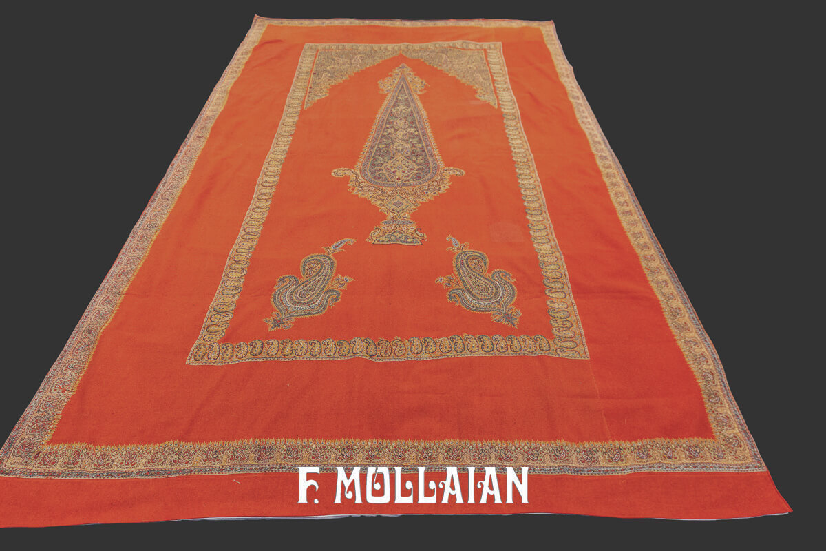Tessuto Persiano Kerman Termeh Ricamo Qajar n°:145041