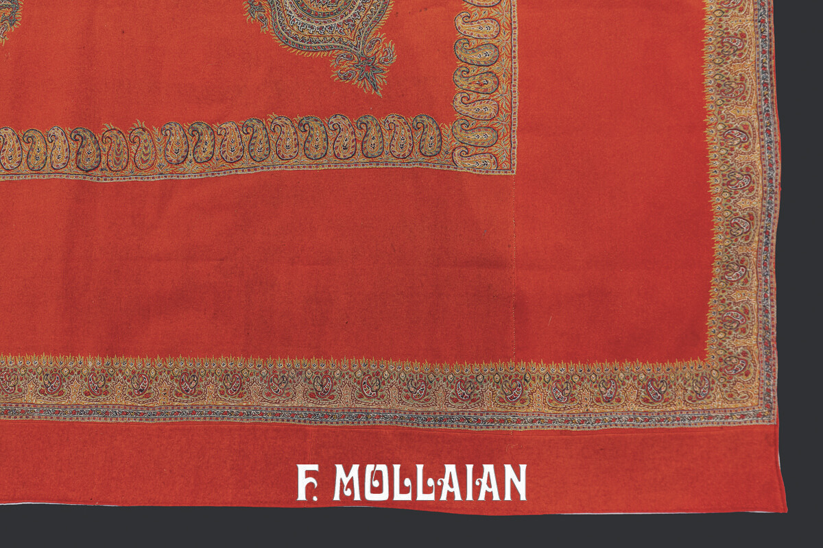 Tessuto Persiano Kerman Termeh Ricamo Qajar n°:145041