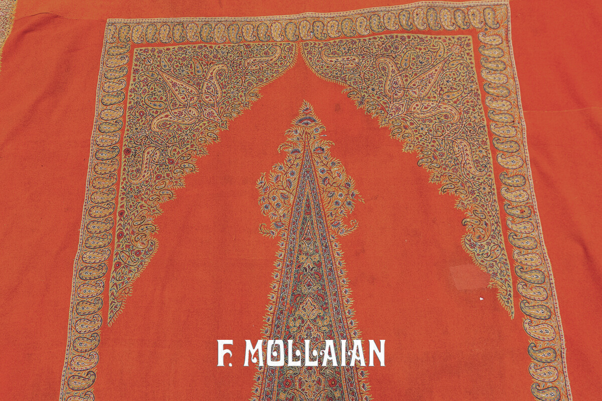 Tessuto Persiano Kerman Termeh Ricamo Qajar n°:145041