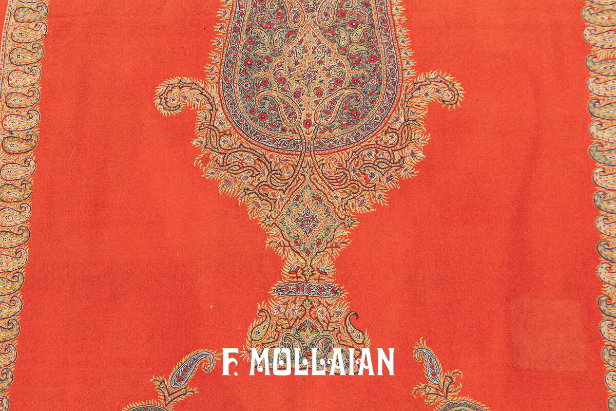 Tessuto Persiano Kerman Termeh Ricamo Qajar n°:145041