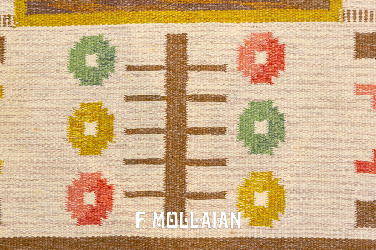 Kilim Svedese (Rollakan) Color Marrone Firmato AS n°:170183