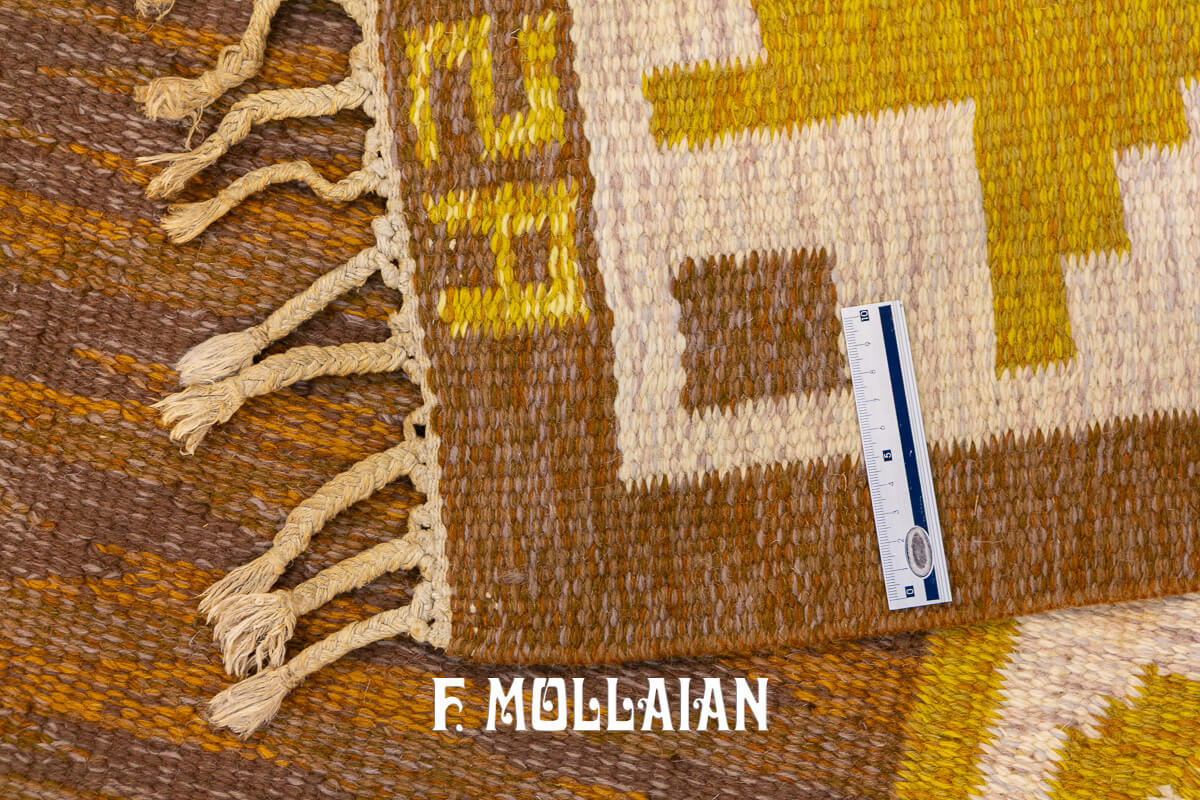 Kilim Svedese (Rollakan) Color Marrone Firmato AS n°:170183