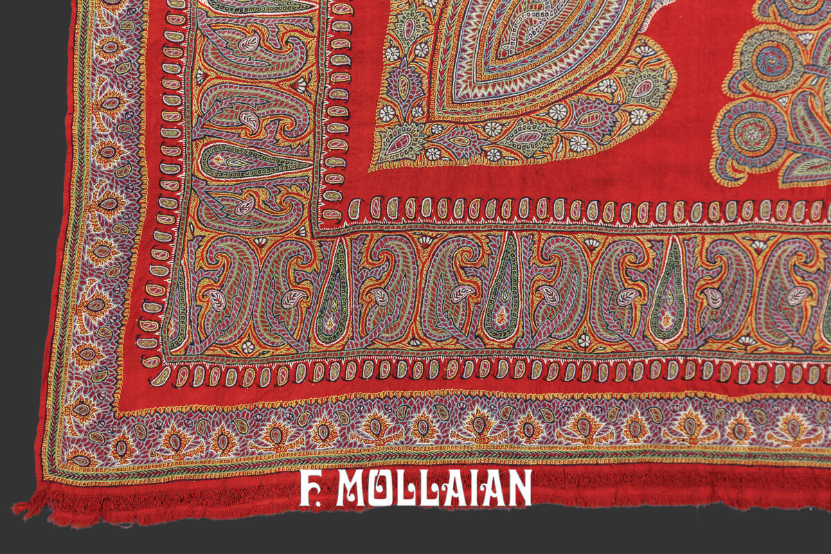 Tessuto Persiano Termeh Recamo Qajar n°:173681