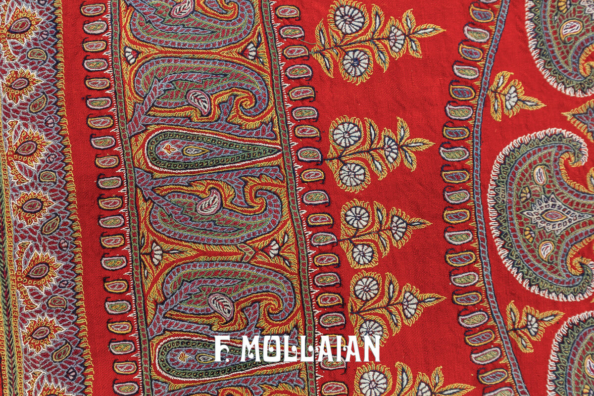 Tessuto Persiano Termeh Recamo Qajar n°:173681