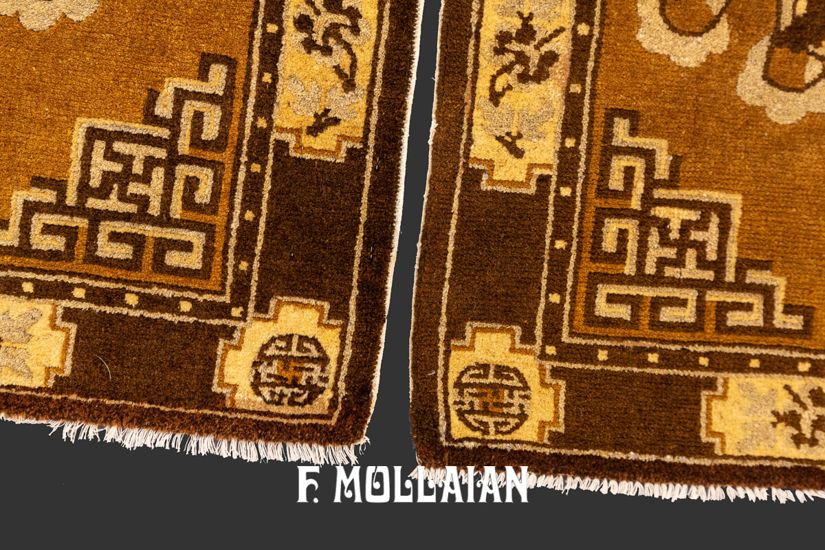 Antique Tibetan Rug Fu Dog Pair n°:190068-686359