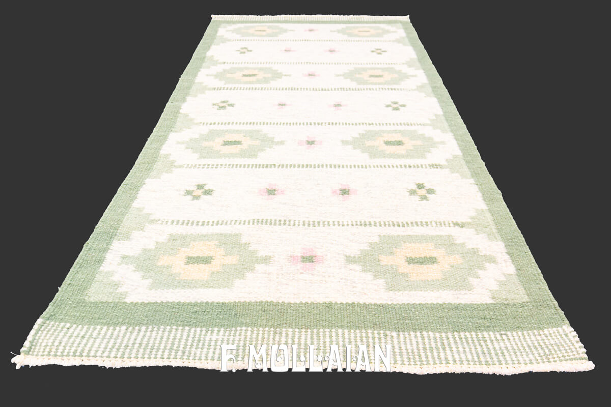 Tappeto Svedese Kilim Color Verde n°:195521