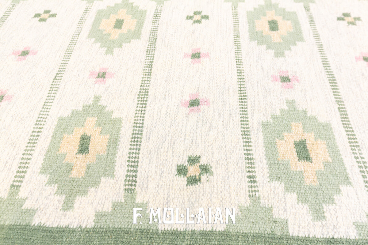 Tappeto Svedese Kilim Color Verde n°:195521