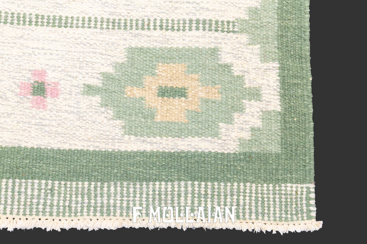 Tappeto Svedese Kilim Color Verde n°:195521