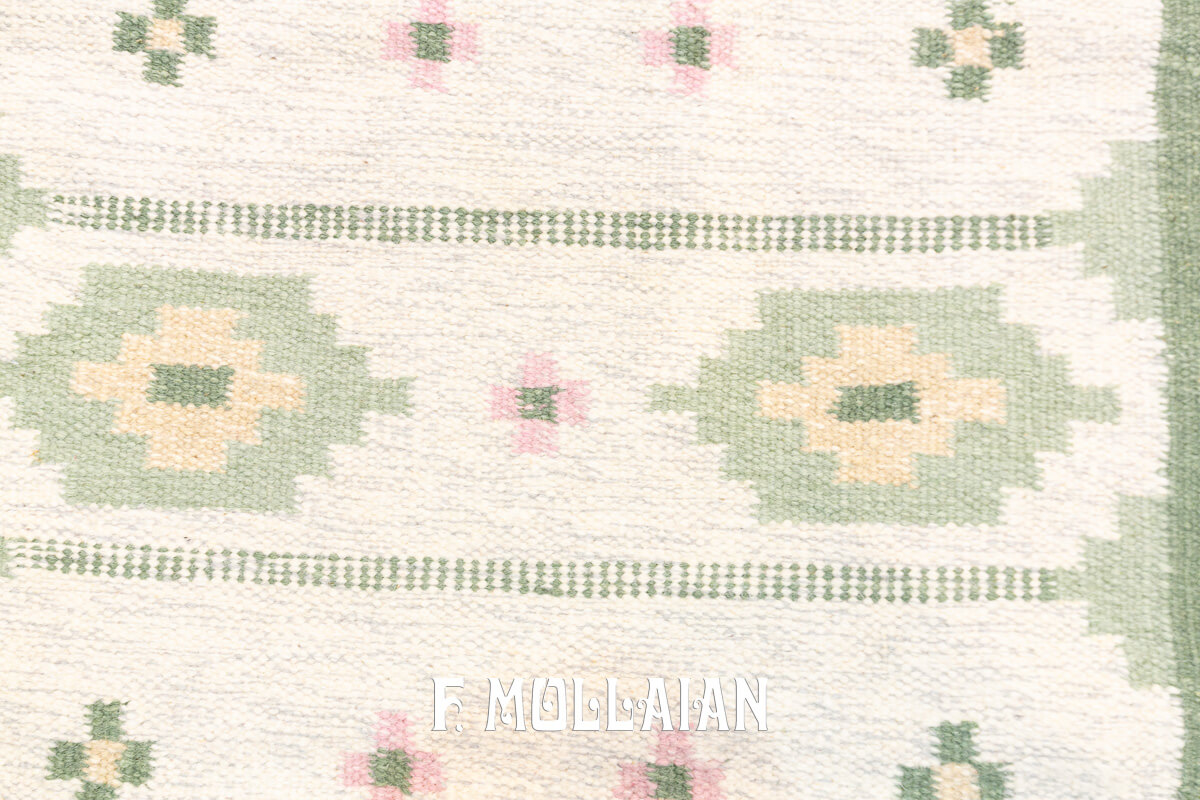 Tappeto Svedese Kilim Color Verde n°:195521