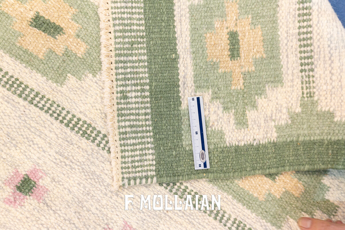 Tappeto Svedese Kilim Color Verde n°:195521