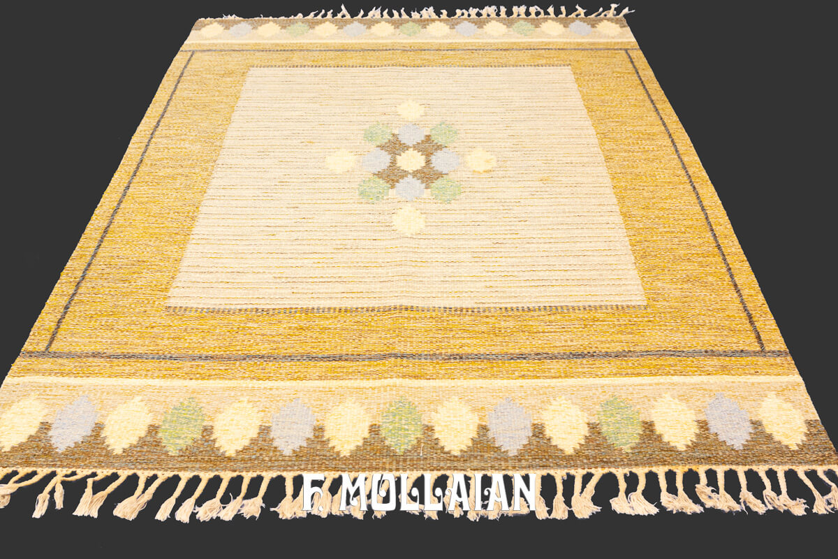 Swedish Kilim Rug Special Medallion n°:236581