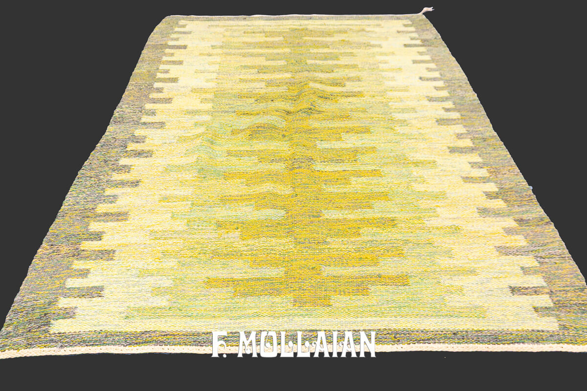 Kilim Svedese Rollakan Tonalità Verde n°:381059