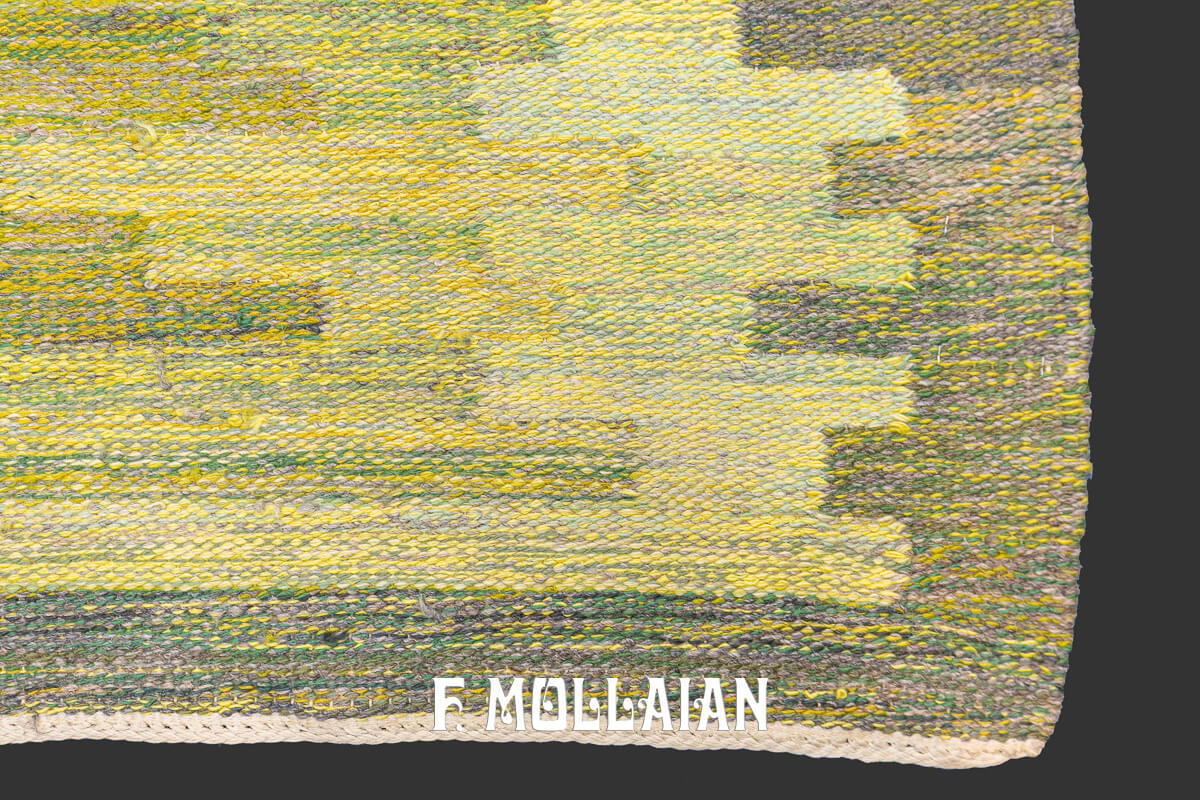 Kilim Svedese Rollakan Tonalità Verde n°:381059