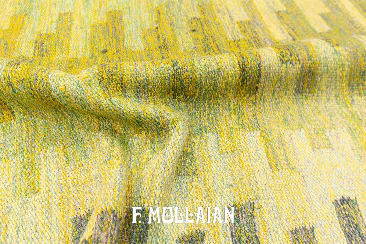 Kilim Svedese Rollakan Tonalità Verde n°:381059