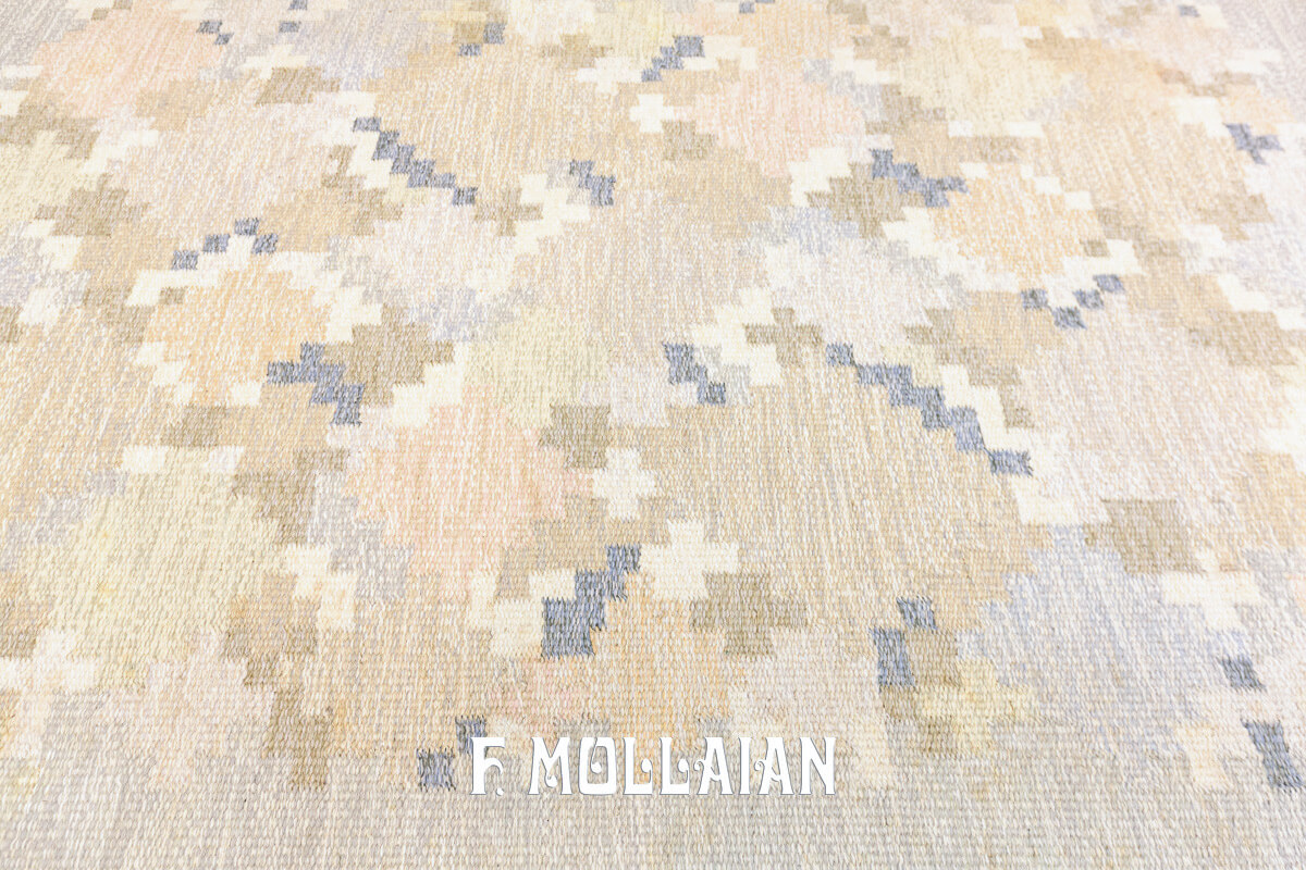 Swedish Kilim Rug Abstract Design n°:392685