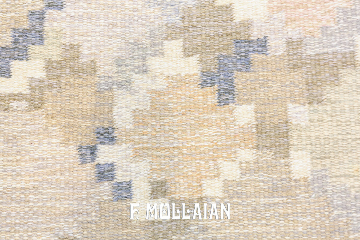 Swedish Kilim Rug Abstract Design n°:392685