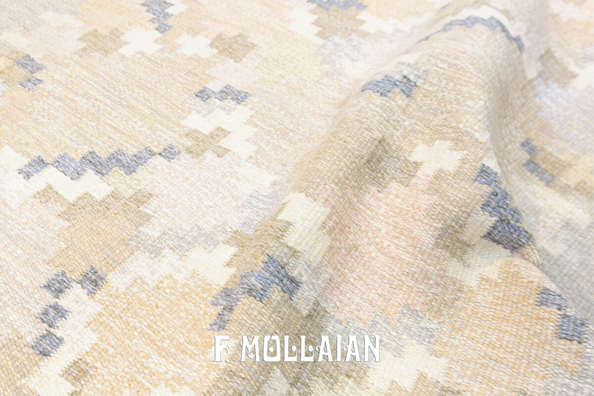 Swedish Kilim Rug Abstract Design n°:392685