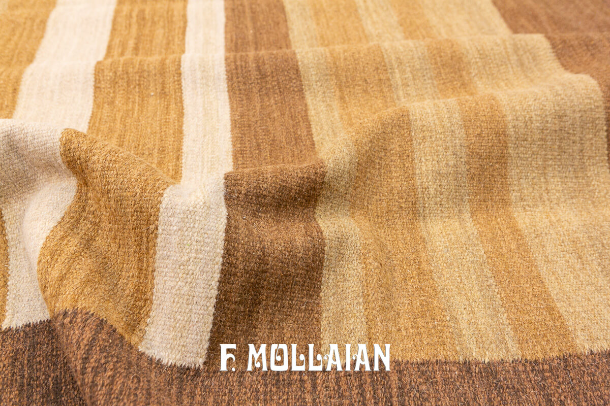 Swedish Kilim Rug Brown Wool n°:412262