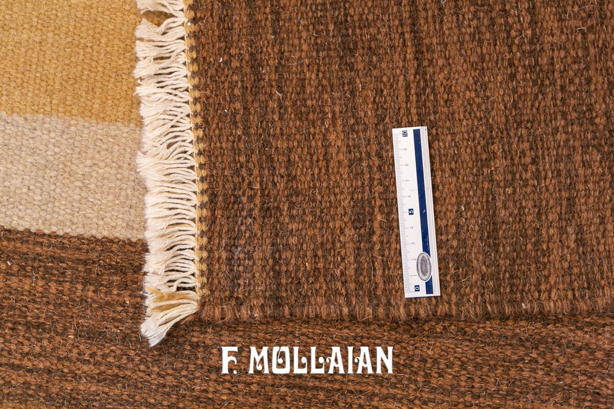 Swedish Kilim Rug Brown Wool n°:412262