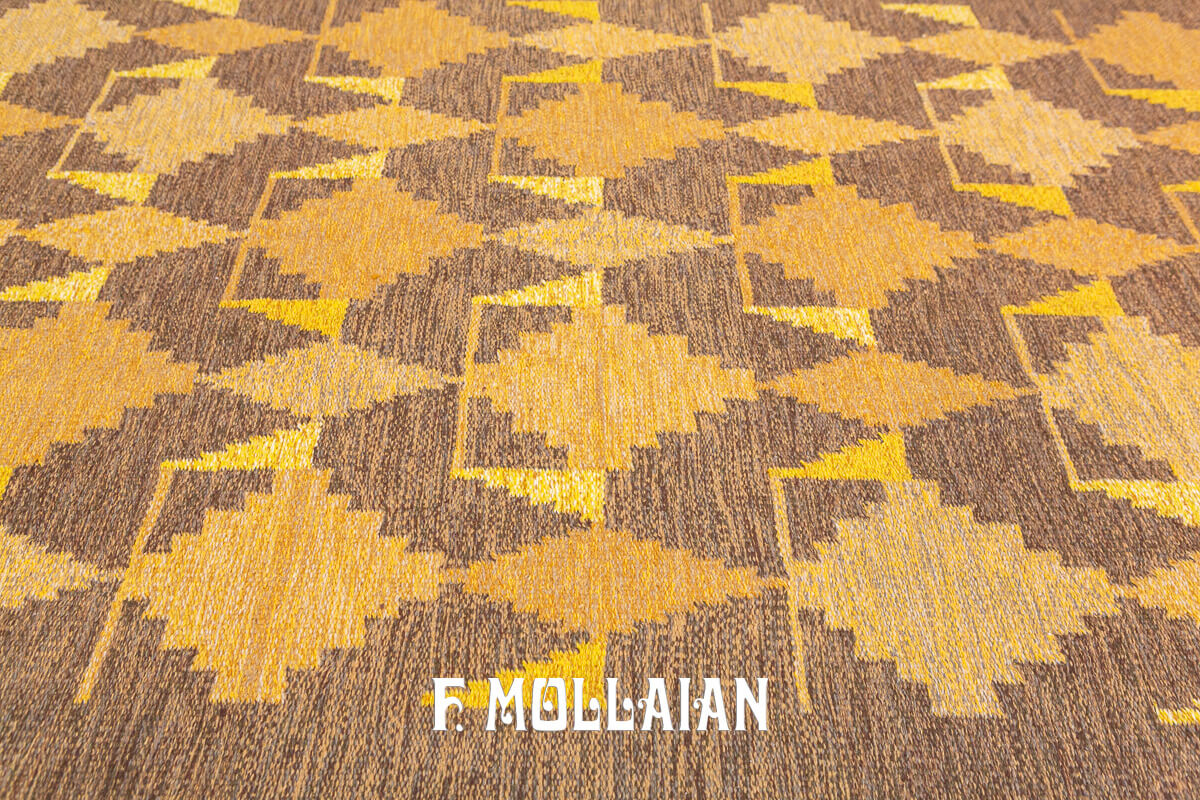 Kilim Svedese Rollakan Tonalità Marrone n°:469569