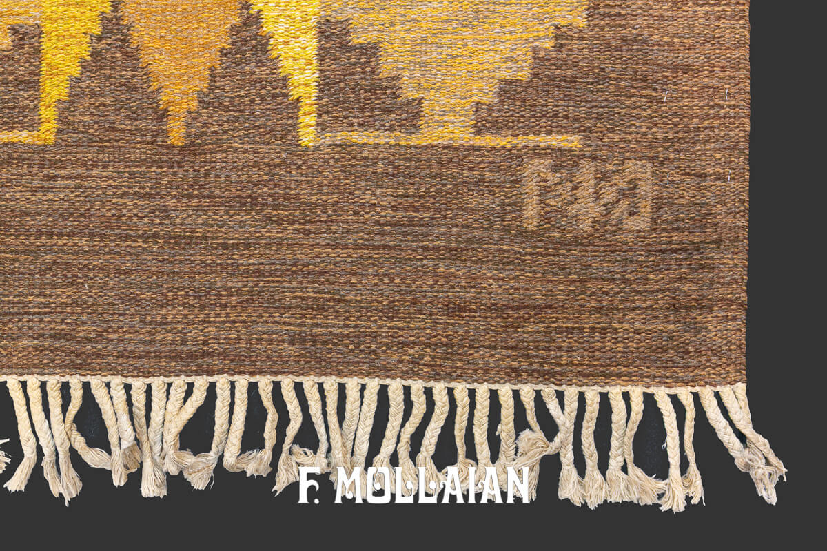 Kilim Svedese Rollakan Tonalità Marrone n°:469569