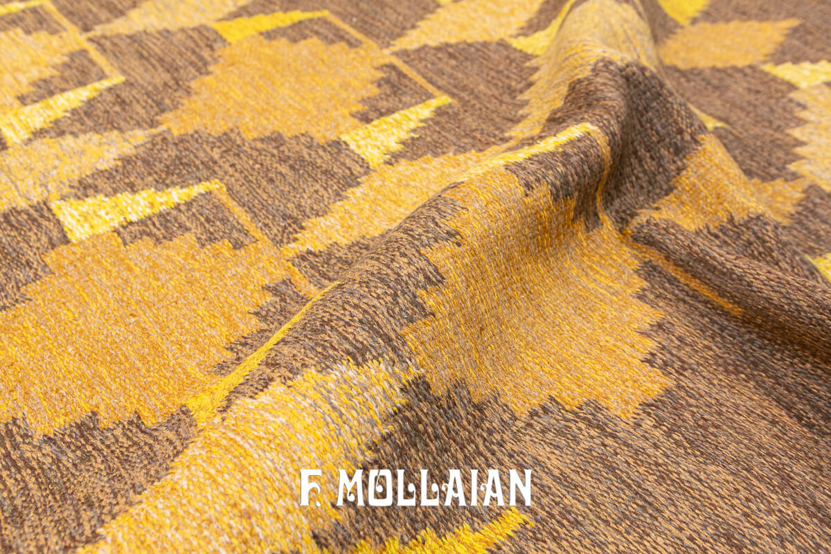 Kilim Svedese Rollakan Tonalità Marrone n°:469569