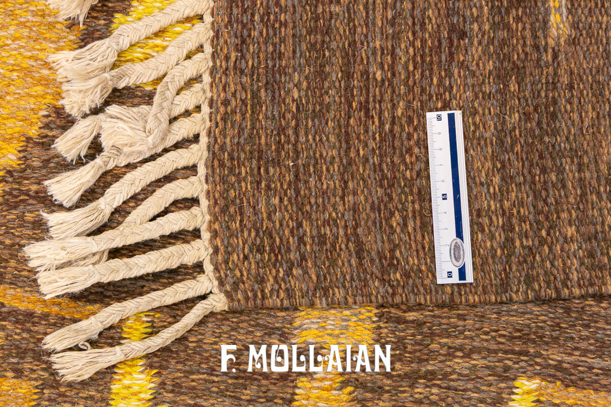 Kilim Svedese Rollakan Tonalità Marrone n°:469569