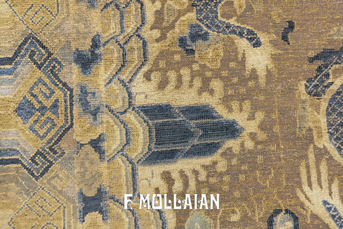 Antique Chinese Rug Imperial Silk and Metal n°:485150