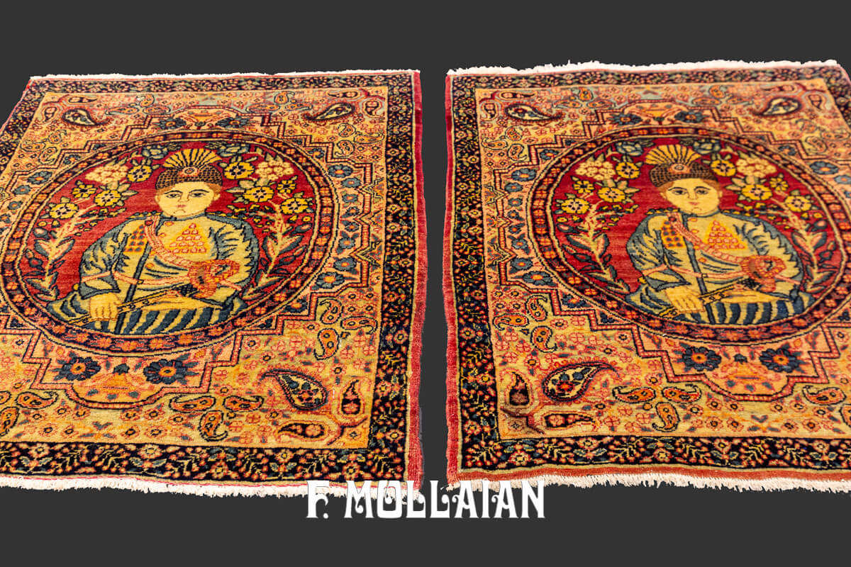 Kerman Ravar Rug Figurative Pair n°:537262-774186
