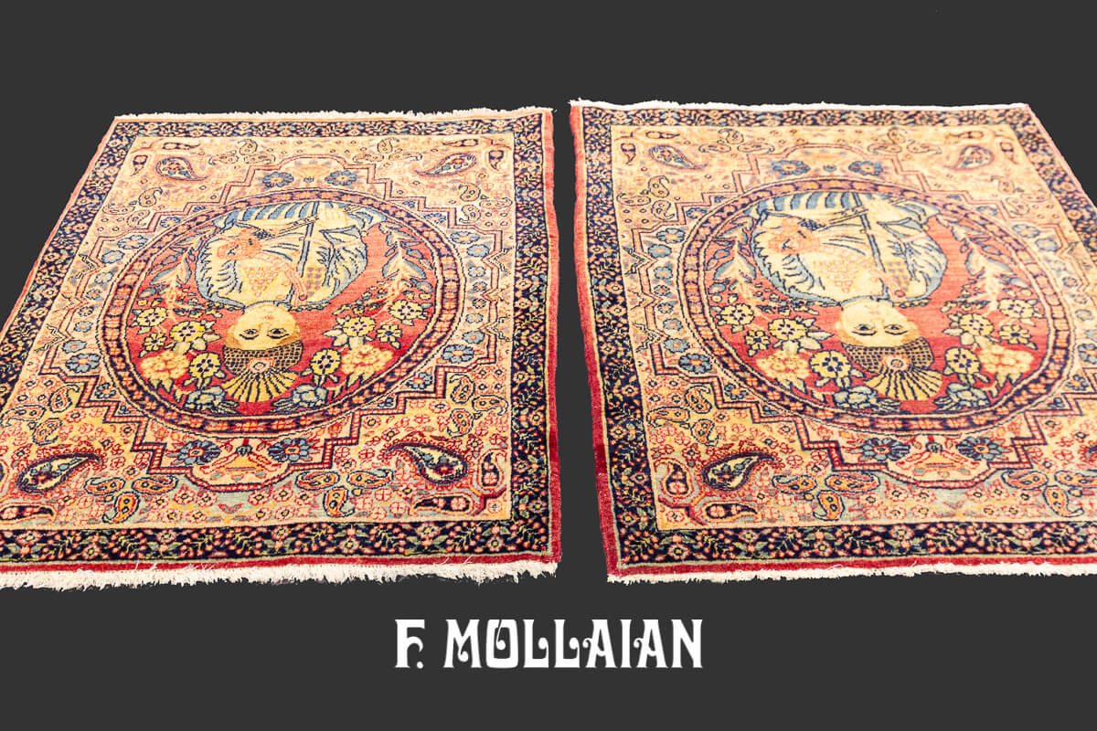 Kerman Ravar Rug Figurative Pair n°:537262-774186