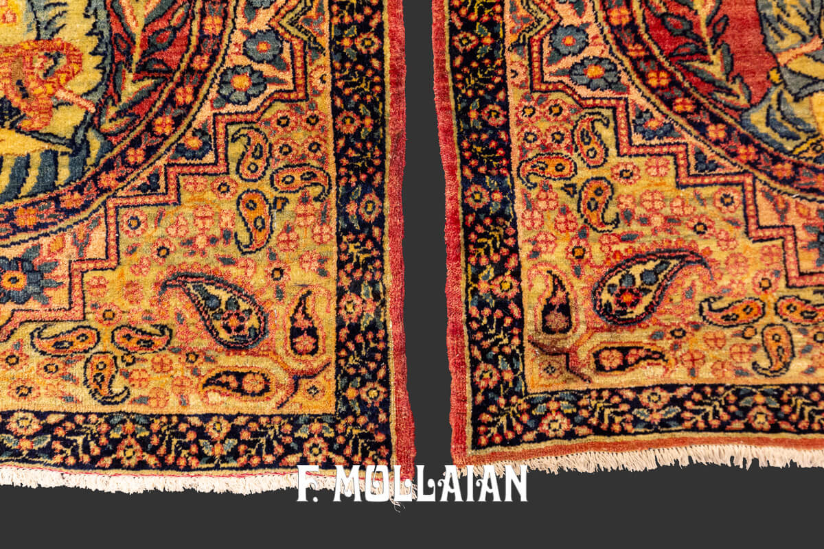 Kerman Ravar Rug Figurative Pair n°:537262-774186