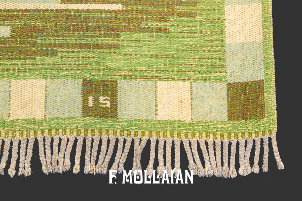 Swedish Kilim Rug Green Color IS n°:958742