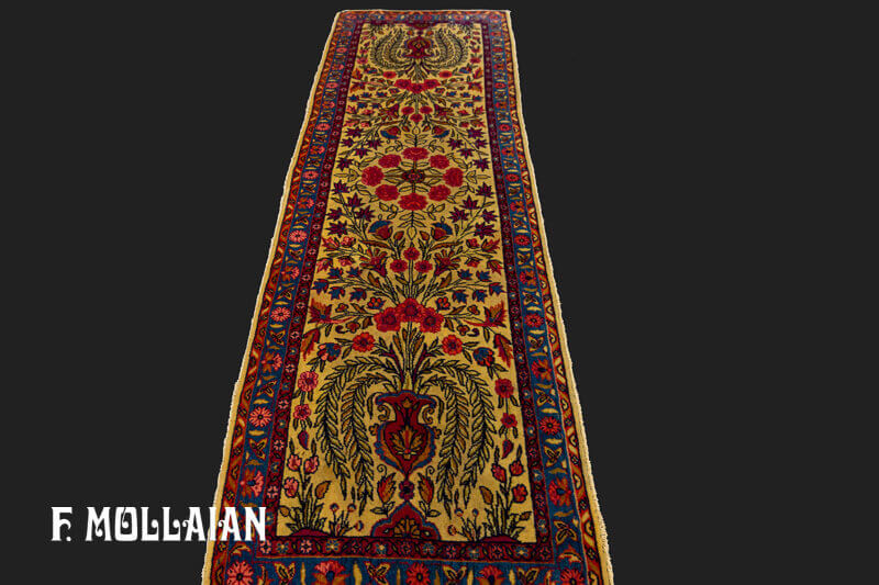 Antique Persian Kashan Dabir Rug (155x45 cm)